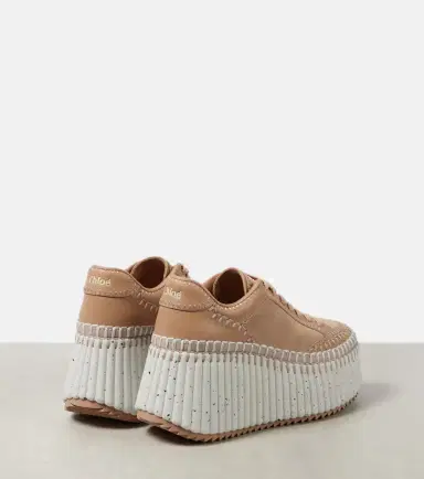 Chloe Chloé Nama 80 suede and leather wedge sneakers | Thumbnail 4 Chloe Chloé Nama 80 suede and leather wedge sneakers | Thumbnail 4