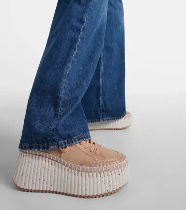 Chloe Chloé Nama 80 suede and leather wedge sneakers | Thumbnail 6 Chloe Chloé Nama 80 suede and leather wedge sneakers | Thumbnail 6