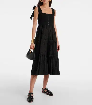 Poupette St Barth Triny cotton midi dress | Thumbnail 4 Poupette St Barth Triny cotton midi dress | Thumbnail 4
