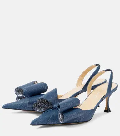 Mach & Mach Le Cadeau 65 denim slingback pumps | Thumbnail 2 Mach & Mach Le Cadeau 65 denim slingback pumps | Thumbnail 2