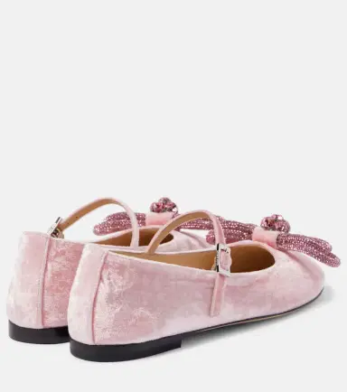 Mach & Mach Double Bow velvet ballet flats | Thumbnail 2 Mach & Mach Double Bow velvet ballet flats | Thumbnail 2