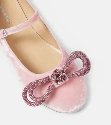 Mach & Mach Double Bow velvet ballet flats | Thumbnail 3 Mach & Mach Double Bow velvet ballet flats | Thumbnail 3
