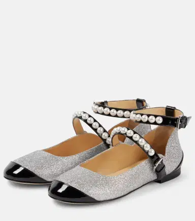 Mach & Mach Embellished glitter Mary Jane flats | Thumbnail 4 Mach & Mach Embellished glitter Mary Jane flats | Thumbnail 4