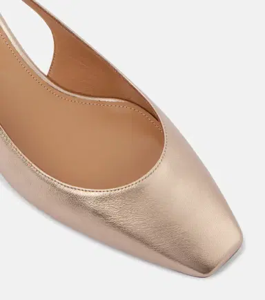 Aquazzura Very Bow 35 metallic leather slingback pumps | Thumbnail 3 Aquazzura Very Bow 35 metallic leather slingback pumps | Thumbnail 3
