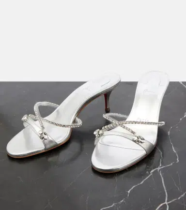 Christian Louboutin Queen 55 embellished leather sandals | Thumbnail 2 Christian Louboutin Queen 55 embellished leather sandals | Thumbnail 2