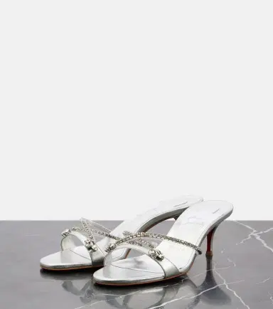 Christian Louboutin Queen 55 embellished leather sandals | Thumbnail 4 Christian Louboutin Queen 55 embellished leather sandals | Thumbnail 4