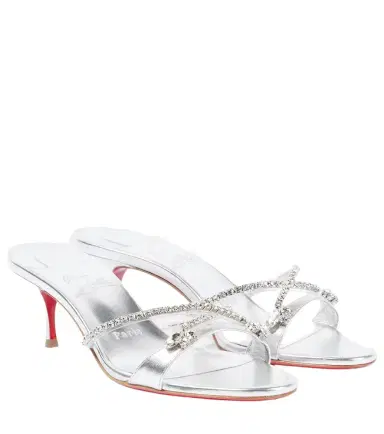 Christian Louboutin Queen 55 embellished leather sandals | Thumbnail 1 Christian Louboutin Queen 55 embellished leather sandals | Thumbnail 1