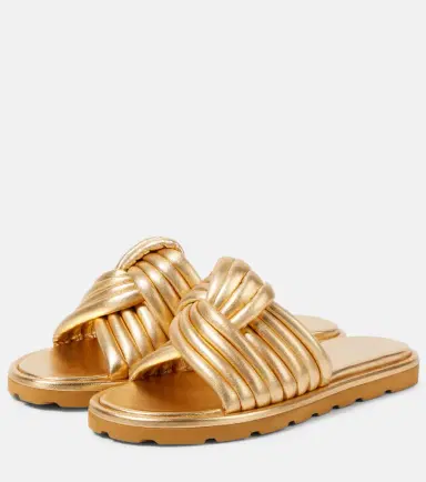 Gianvito Rossi Ottavia metallic leather slides | Thumbnail 2 Gianvito Rossi Ottavia metallic leather slides | Thumbnail 2