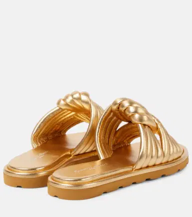Gianvito Rossi Ottavia metallic leather slides | Thumbnail 3 Gianvito Rossi Ottavia metallic leather slides | Thumbnail 3