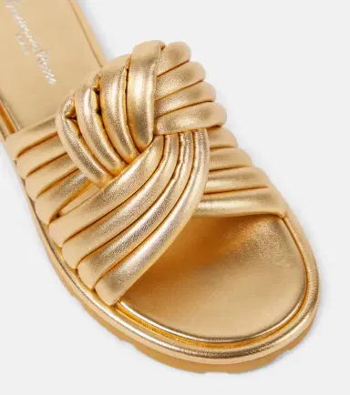 Gianvito Rossi Ottavia metallic leather slides | Thumbnail 4 Gianvito Rossi Ottavia metallic leather slides | Thumbnail 4