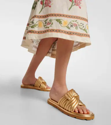 Gianvito Rossi Ottavia metallic leather slides | Thumbnail 6 Gianvito Rossi Ottavia metallic leather slides | Thumbnail 6