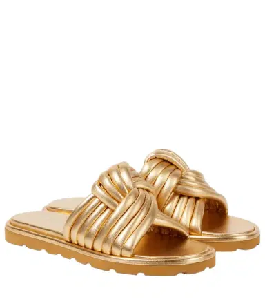 Gianvito Rossi Ottavia metallic leather slides | Thumbnail 1 Gianvito Rossi Ottavia metallic leather slides | Thumbnail 1