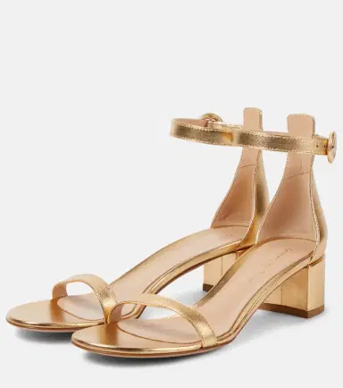 Gianvito Rossi Gaeta 45 metallic leather sandals | Thumbnail 3 Gianvito Rossi Gaeta 45 metallic leather sandals | Thumbnail 3