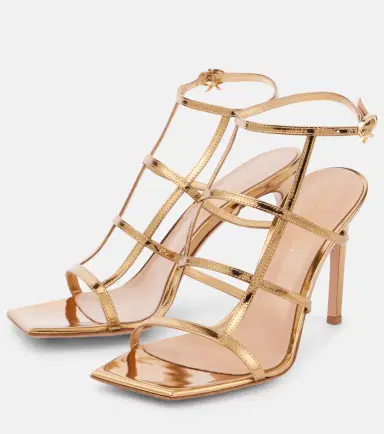 Gianvito Rossi Mondry metallic leather sandals | Thumbnail 3 Gianvito Rossi Mondry metallic leather sandals | Thumbnail 3
