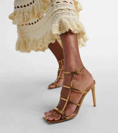 Gianvito Rossi Mondry metallic leather sandals | Thumbnail 6 Gianvito Rossi Mondry metallic leather sandals | Thumbnail 6