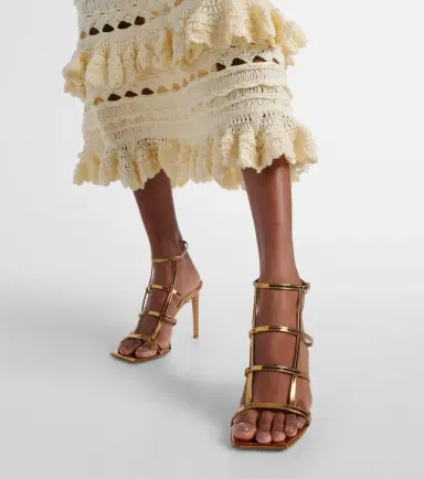 Gianvito Rossi Mondry metallic leather sandals | Thumbnail 7 Gianvito Rossi Mondry metallic leather sandals | Thumbnail 7