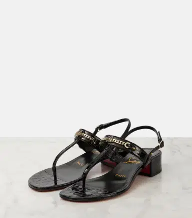 Christian Louboutin MJ Thong croc-effect leather sandals | Thumbnail 3 Christian Louboutin MJ Thong croc-effect leather sandals | Thumbnail 3