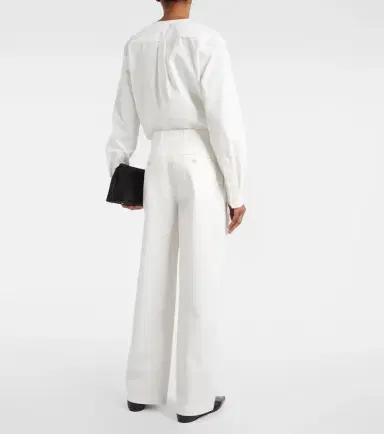 Toteme High-rise cotton twill wide-leg pants | Thumbnail 2 Toteme High-rise cotton twill wide-leg pants | Thumbnail 2