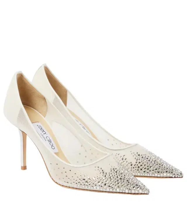 Love 85 crystal-embellished mesh pumps Love 85 crystal-embellished mesh pumps