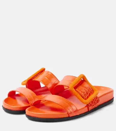 Manolo Blahnik Mayfu leather slides | Thumbnail 2 Manolo Blahnik Mayfu leather slides | Thumbnail 2