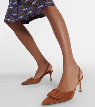 Manolo Blahnik Maysli 70 suede slingback pumps | Thumbnail 6 Manolo Blahnik Maysli 70 suede slingback pumps | Thumbnail 6