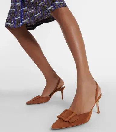 Manolo Blahnik Maysli 70 suede slingback pumps | Thumbnail 7 Manolo Blahnik Maysli 70 suede slingback pumps | Thumbnail 7