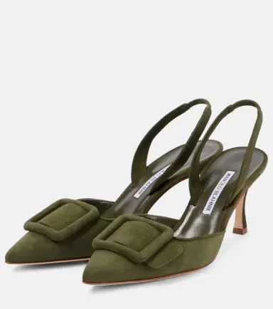 Manolo Blahnik Maysli suede slingback pumps | Thumbnail 3 Manolo Blahnik Maysli suede slingback pumps | Thumbnail 3