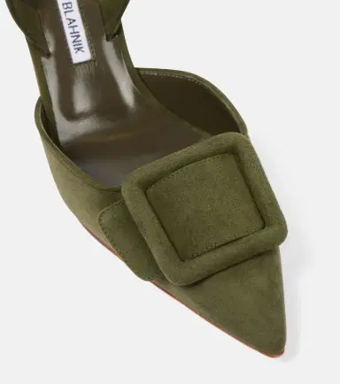 Manolo Blahnik Maysli suede slingback pumps | Thumbnail 4 Manolo Blahnik Maysli suede slingback pumps | Thumbnail 4