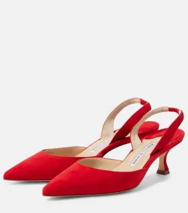 Manolo Blahnik Carolyne Gala Val suede slingback pumps | Thumbnail 3 Manolo Blahnik Carolyne Gala Val suede slingback pumps | Thumbnail 3