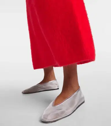 Le Monde Béryl Le Monde Béryl Luna leather-trimmed mesh ballet flats | Thumbnail 5 Le Monde Béryl Le Monde Béryl Luna leather-trimmed mesh ballet flats | Thumbnail 5