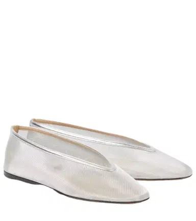 Le Monde Béryl Le Monde Béryl Luna leather-trimmed mesh ballet flats | Thumbnail 1 Le Monde Béryl Le Monde Béryl Luna leather-trimmed mesh ballet flats | Thumbnail 1