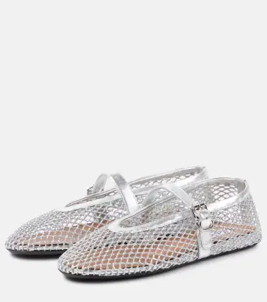 Alaïa Alaïa Metallic fishnet Mary Jane flats | Thumbnail 3 Alaïa Alaïa Metallic fishnet Mary Jane flats | Thumbnail 3