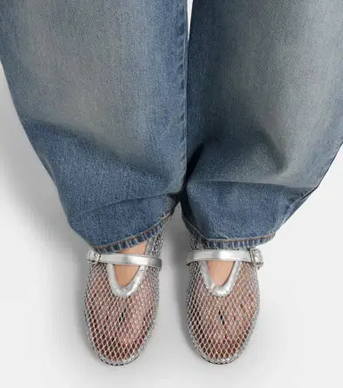 Alaïa Alaïa Metallic fishnet Mary Jane flats | Thumbnail 5 Alaïa Alaïa Metallic fishnet Mary Jane flats | Thumbnail 5