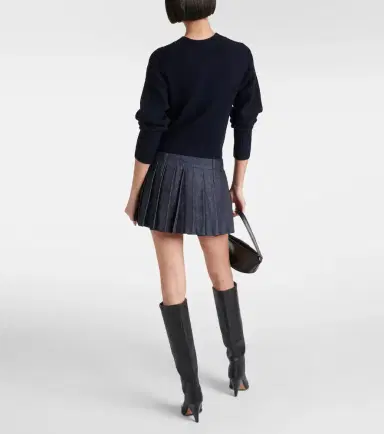 The Frankie Shop Blake pleated denim miniskirt | Thumbnail 4 The Frankie Shop Blake pleated denim miniskirt | Thumbnail 4