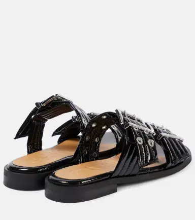 Ganni Studded patent leather sandals | Thumbnail 2 Ganni Studded patent leather sandals | Thumbnail 2