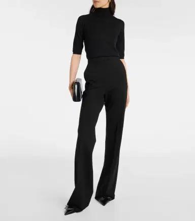 Max Mara Norcia pleated jersey straight pants | Thumbnail 2 Max Mara Norcia pleated jersey straight pants | Thumbnail 2