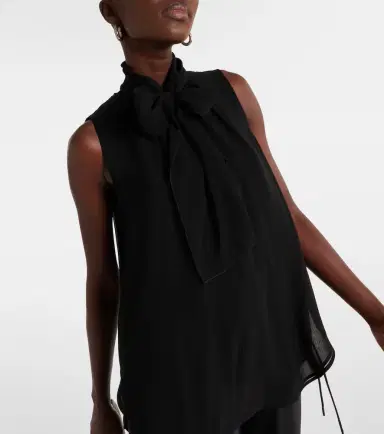 Max Mara Mela bow-detail silk top | Thumbnail 5 Max Mara Mela bow-detail silk top | Thumbnail 5