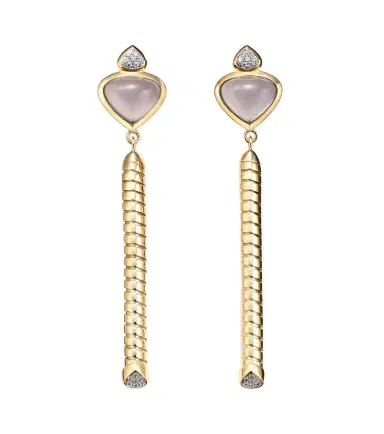 Marina B Trisolina 18kt gold drop earrings with chalcedony and diamonds | Thumbnail 1 Marina B Trisolina 18kt gold drop earrings with chalcedony and diamonds | Thumbnail 1