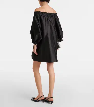 Max Mara Lepre off-shoulder silk and cotton minidress | Thumbnail 5 Max Mara Lepre off-shoulder silk and cotton minidress | Thumbnail 5