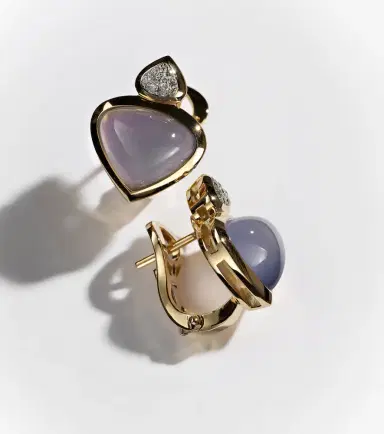 Marina B Trisolina 18kt gold earrings with chalcedony and diamonds | Thumbnail 4 Marina B Trisolina 18kt gold earrings with chalcedony and diamonds | Thumbnail 4