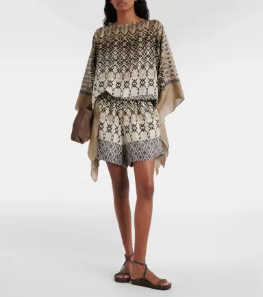 Brunello Cucinelli Printed silk shorts | Thumbnail 2 Brunello Cucinelli Printed silk shorts | Thumbnail 2