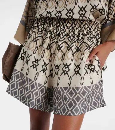 Brunello Cucinelli Printed silk shorts | Thumbnail 4 Brunello Cucinelli Printed silk shorts | Thumbnail 4