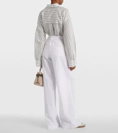 Brunello Cucinelli High-rise cotton wide-leg pants | Thumbnail 2 Brunello Cucinelli High-rise cotton wide-leg pants | Thumbnail 2