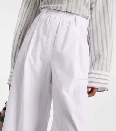Brunello Cucinelli High-rise cotton wide-leg pants | Thumbnail 6 Brunello Cucinelli High-rise cotton wide-leg pants | Thumbnail 6