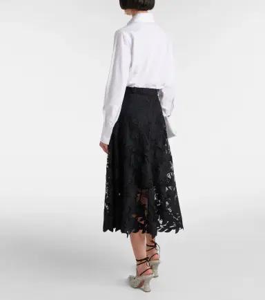 Oscar de la Renta Floral guipure lace midi skirt | Thumbnail 2 Oscar de la Renta Floral guipure lace midi skirt | Thumbnail 2