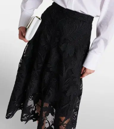 Oscar de la Renta Floral guipure lace midi skirt | Thumbnail 4 Oscar de la Renta Floral guipure lace midi skirt | Thumbnail 4