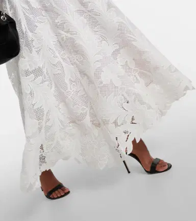 Oscar de la Renta Marbled Carnation Guipure lace bustier gown | Thumbnail 2 Oscar de la Renta Marbled Carnation Guipure lace bustier gown | Thumbnail 2