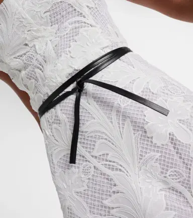 Oscar de la Renta Marbled Carnation Guipure lace bustier gown | Thumbnail 6 Oscar de la Renta Marbled Carnation Guipure lace bustier gown | Thumbnail 6