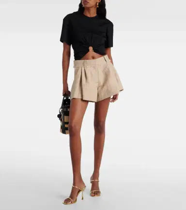 Rabanne Gathered cotton jersey crop top | Thumbnail 3 Rabanne Gathered cotton jersey crop top | Thumbnail 3