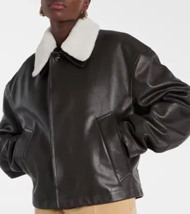 Bottega Veneta Shearling-trimmed leather jacket | Thumbnail 2 Bottega Veneta Shearling-trimmed leather jacket | Thumbnail 2